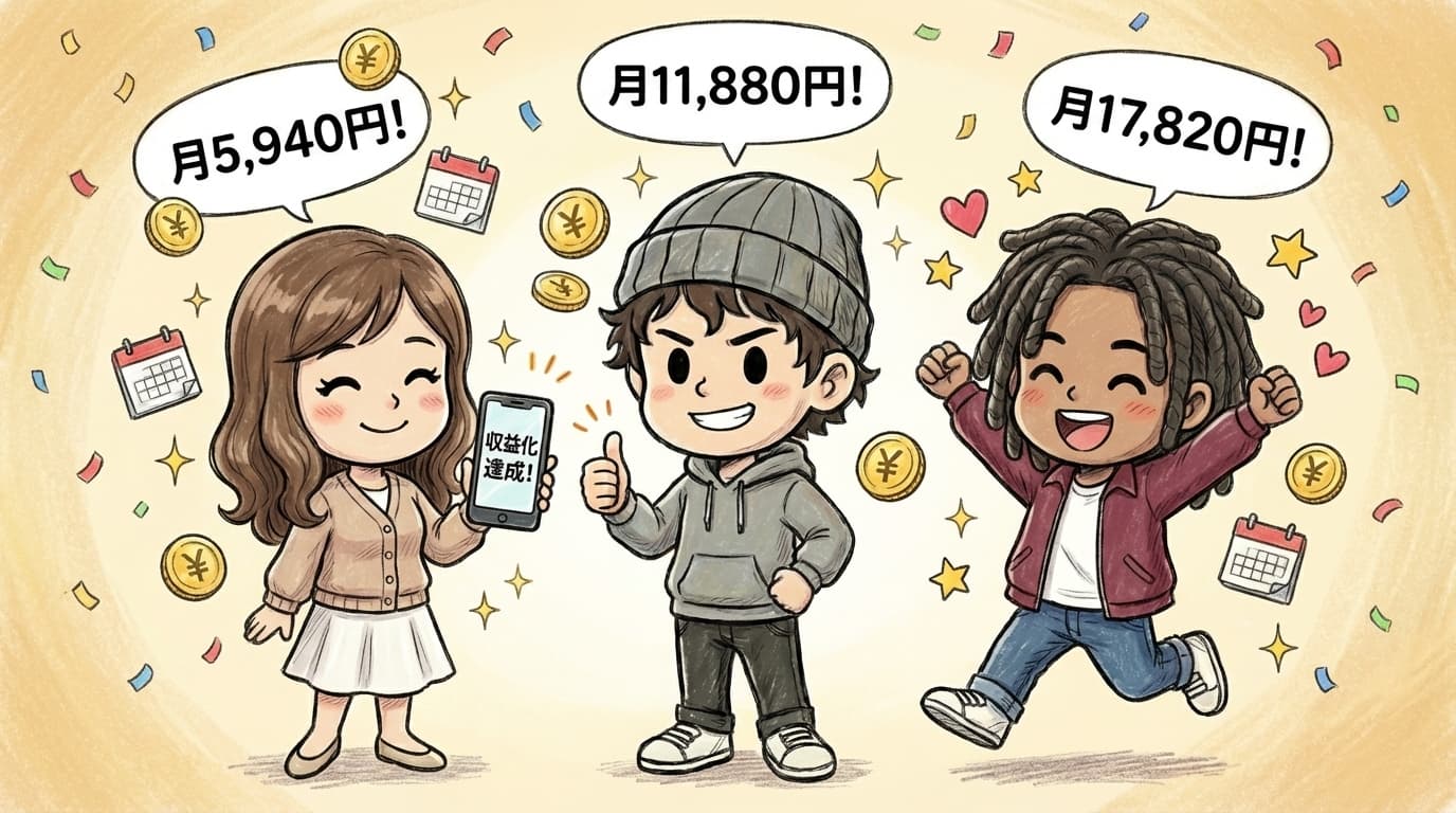 3人の成功者たち - まなみ・しんたろう・たける